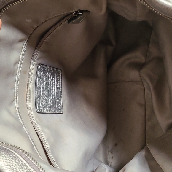 🌟Rare🌟Coach Pewter Color Leather Large Hobo Bag - Picture 12 of 14